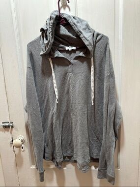 Woman’s Gray Turtleneck Hoodie Sweater